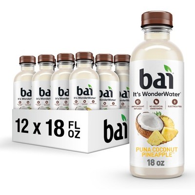 Bai Antioxidant Infused Water Beverage, Puna Coconut Pineapple, with 12 Pack