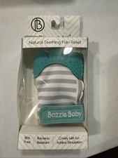 Bazzle Baby Chew Mitt Crinkle Teether green and Gray NEW