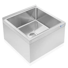 OPEN BOX - Commercial Stainless Floor Mop Sink w/ Backsplash, NSF - 19 x 22 x 12
