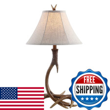 Jonathan Y 27.5 Brown Antler Rustic Resin Table Lamp For Living Room Bedroom