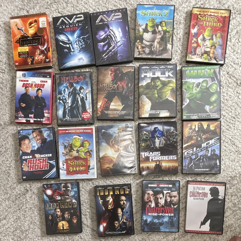 DVD Mixed Movie Lot Unrated: Shrek 2/3, Hulk, Transformers, G.I. Joe, AVP