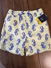 Gap Kids NWT Swim Shorts Yellow purple seashores, boy s Size medium 8
