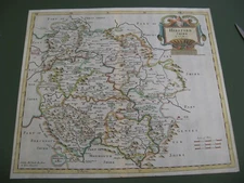 100% ORIGINAL LARGE HEREFORDSHIRE BY ROBERT MORDEN C1695 VGC HAND COLOUR