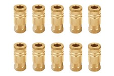 T TANYA HARDWARE 1/4-Inch Brass 1/4 inch NPT Female Coupler, 10 Piece,