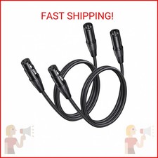 Aqdocvf 2 Pack Premium XLR Cable - 3ft, Male to Female Microphone Cable Oxygen-F