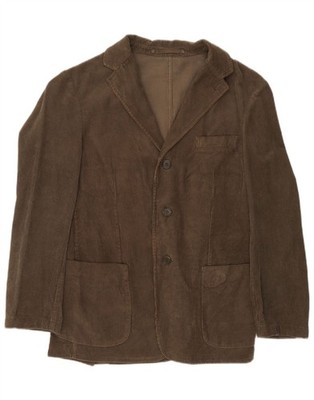 Alberto Aspesi Herren 3 Knopf Cord Blazer Sakko UK 38 Mittelbraun DW06
