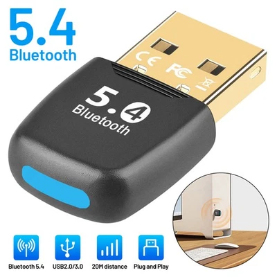 Bluetooth 5.4 USB Dongle Adapter for PC Wireless Audio Low Latency Windows 7-11*