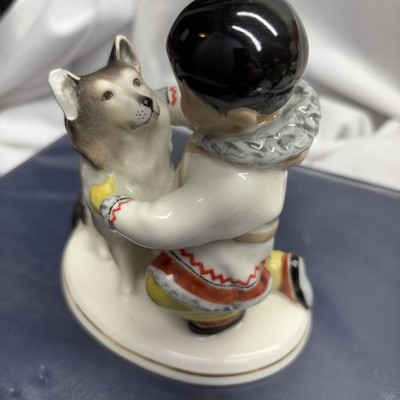 VINTAGE USSR Russian LFZ Lomonosov PORCELAIN FIGURINE Yakut Boy