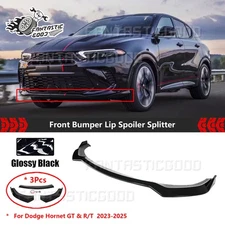 For Dodge Hornet GT R/T 2023-2025 Glossy Black V Style Front Bumper Lip Splitter