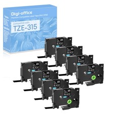 Compatible with Brother 8PK TZ315 TZe-315 White on Black Label Tape PT-D400 1/4"