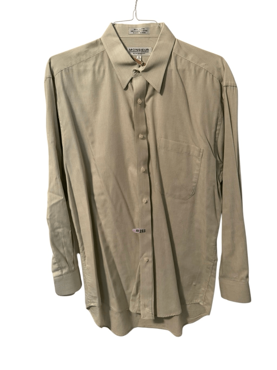 givenchy dress shirt men Givenchy Monsieur Men’s dress shirt 16 32/33 Buttondown green White checked  cott