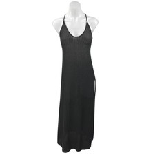 Peixoto Arya Black Sleeveless Knit Sheer Cami Camisole Maxi Slip Tank Dress Sz S