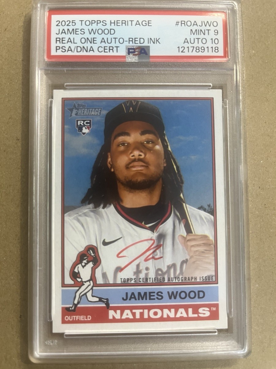 2025 Topps Heritage - Real One Auto James Wood #ROA-JWO Red Ink