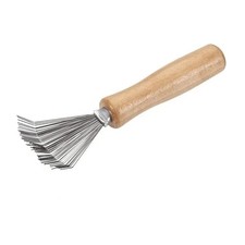 1PC Hair Brush Cleaner Rake Metal Wire Comb Cleaning Tool Wooden Handle