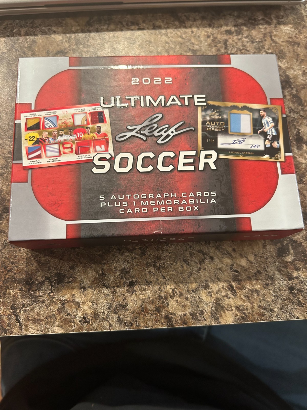2022 Leaf Ultimate Soccer Hobby Box SEALED.  Messi Haaland Ronaldo MORE
