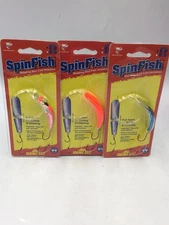 3 Spin Fish 2.0 Yakima Bait Silver Blue Scale, Flo Red, Met Sil/Red Herringbone