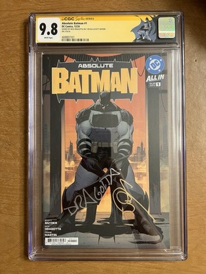 Absolute Batman #1 CGC SS 9.8 1st Print SIGNED Snyder & Dragotta W/ Custom Label