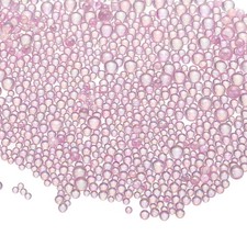 Iridescent Tiny Glass Bubble Beads,  0.4-3mm 10g No Hole, Round, Lilac