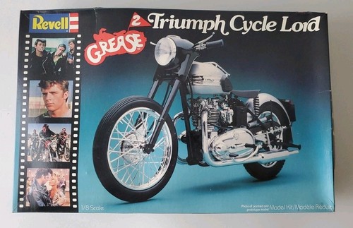 CYCLE LORD GREASE VINTAGE 1982 REVELL TRIUMPH TIGER 100 MOTORCYCLE 1/8 MODEL KIT