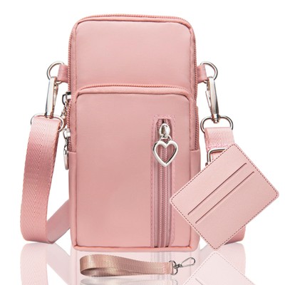Damen Handytasche zum Umhängen mit Geldbörse in Rosa