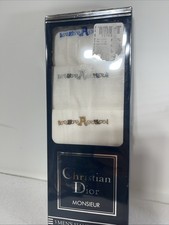 Christian Dior Monsieur Handkerchiefs Set 3 Embroidered A Initial Original Box