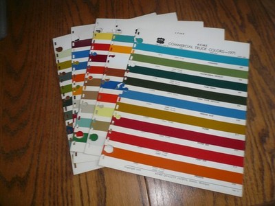 1971 ACME Commercial Truck Colors Chip Paint Samples - 11/3