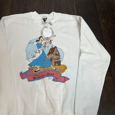VTG NWT Disney Beauty The Beast Sweatshirt Toddler Kids L 14-16 Pink SSI 90s