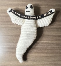 Handmade Crochet Ghost Halloween Decoration Happy Halloween Boo Plump Plush Yarn