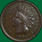 1903 Indian Head Cent Extremely Fine XF Coin #40484