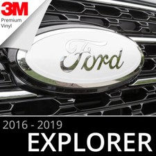 2016-2019 Ford Explorer Emblem Overlay Insert Decals - White Set Of 2 2016-2019 Ford Explorer Emblem Overlay Insert Decals - White Set Of 2