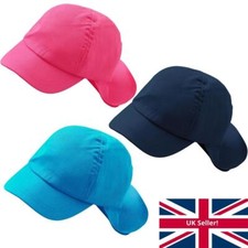 Boys Girls Plain Colour Sun Hat Legionnaire Cap Peak Summer Holiday School Trips