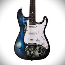 Skull Wasteland Full-Size Electric Guitar Package Strat Style Guitar w/ Gig Bag