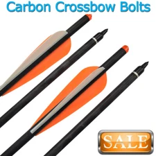 16-22" Crossbow Bolt Carbon Arrow Archery Target Hunting Outdoor Half Moon Nock