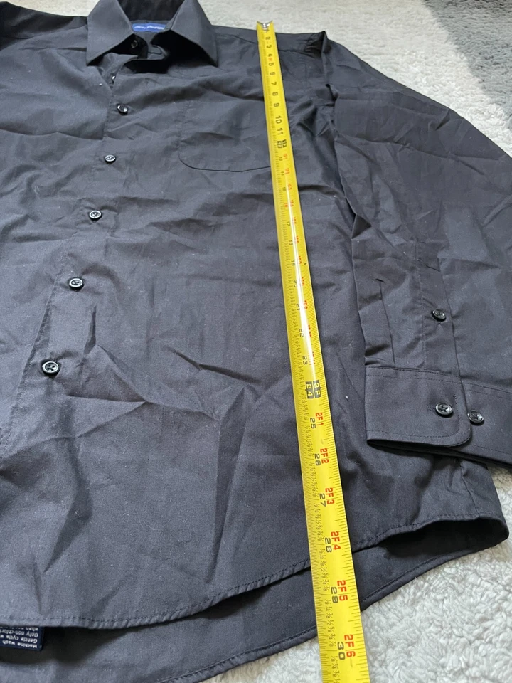 Camisa de vestir negra de abajo John Ashford 15 1/2 35 35 M Foto 2 de 4