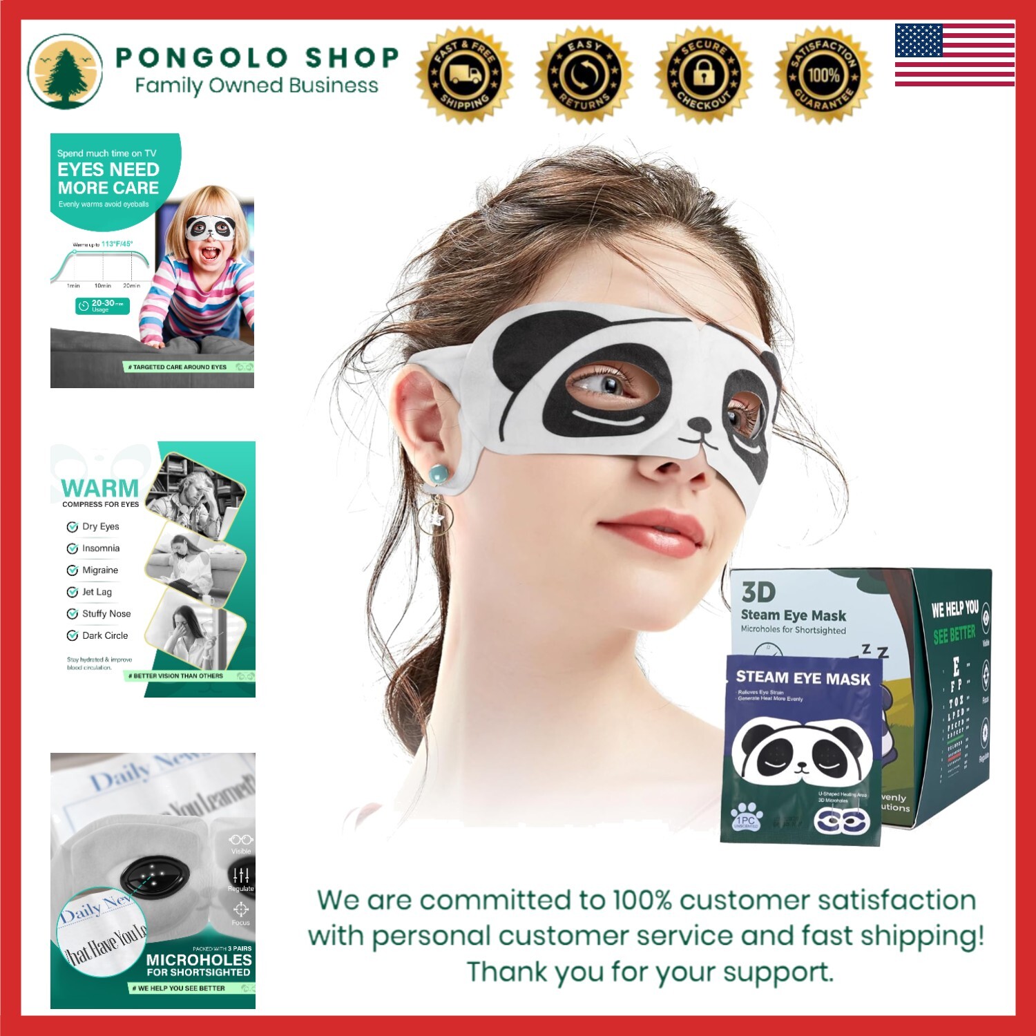 Steam Eye Masks Cotton Blend 20-Pack for Moisturizing and Relieving Dry Puffy Eyes Dark Circles-image