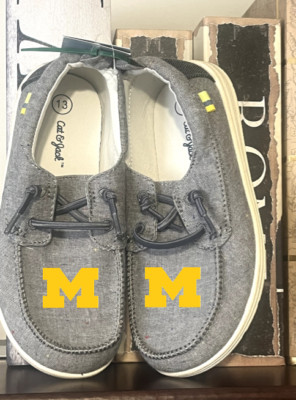 Cat & Jack Youth Boys Gray Michigan Wolverines Lace Up Casual Shoes Size US 13
