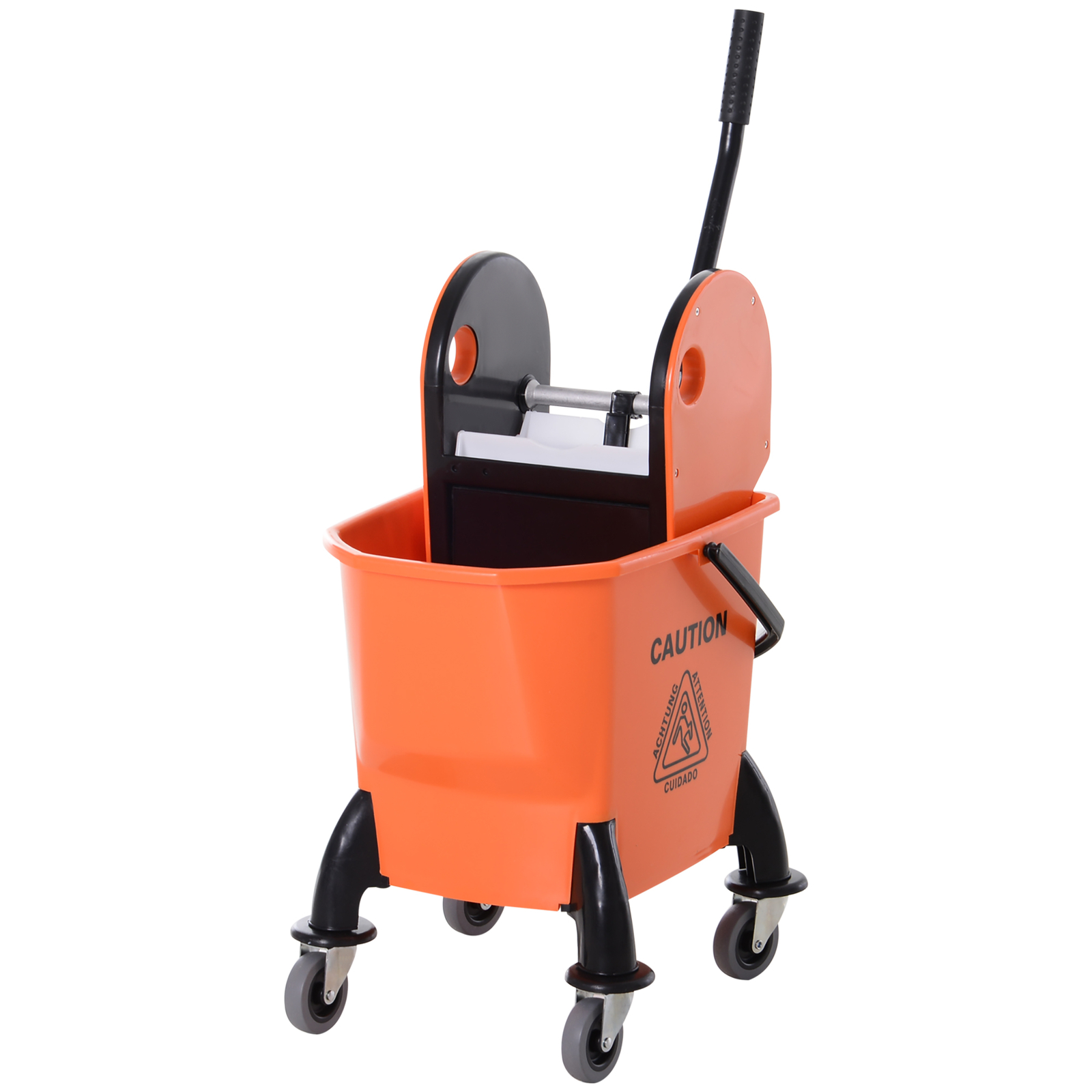 HOMCOM Carrello Pulizie Professionale Secchio 26L Strizzatore Rimovibile e Ruote