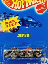 1995 Hot Wheels Blue Card Main line Zombot Black Chrome UH Wheels #224 4346