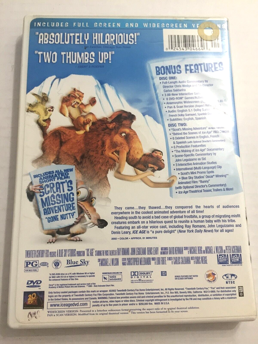 ICEAGE CDセット Ice Age / Ice Age: The Melt Down (DVD, 2018, 2-Disc) MINT | eBay