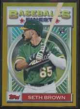 Seth Brown 2020 Topps Finest Flashbacks Gold Refractor A's 42/50 RC