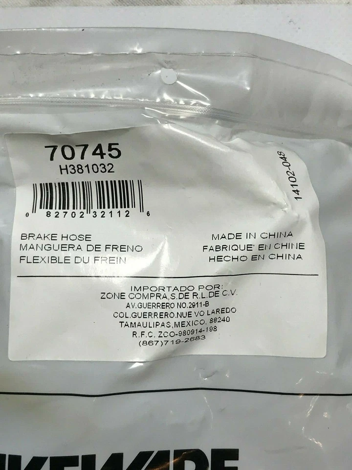 Brake Hydraulic Hose-4WD Front Left AUTOZONE/ BRAKEWARE-DORMAN 70745 - Image 2 of 3