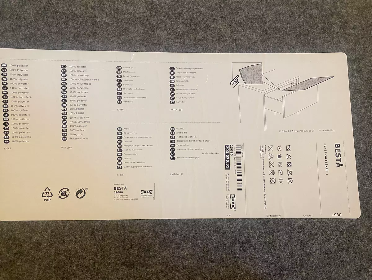 Protective felt drawer liner For The Dining Table 