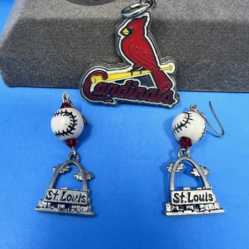 Redbirds St. Louis Cardinals Earrings and Neckless Pendent - Picture 4 of 23