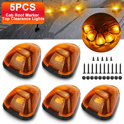 5X For 00-16 Ford F250 F350 F450 Super Duty Amber LED Cab Roof Marker Lights Kit