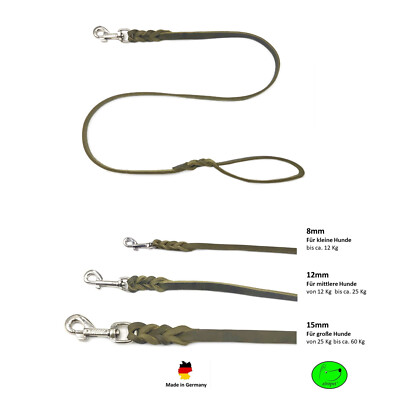 Hundeleine Leder Fettleder für kleine & große Hunde Lederleine 8mm / 12mm / 15mm