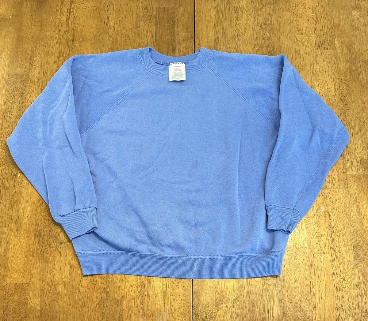 Vintage Hanes Her Way Blank Crewneck Sweatshirt Periwinkle Blue Large