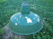 Vtg 16” WHITE MILLER Porcelain SHADE Gas Station Barn Industrial Light