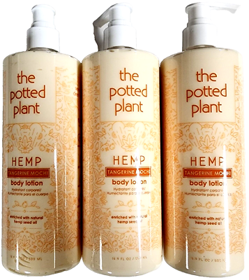 3 PACK Tangerine Mochi Moisturizer Lotion w/ Hemp Seed Oil By The Potted  Plant