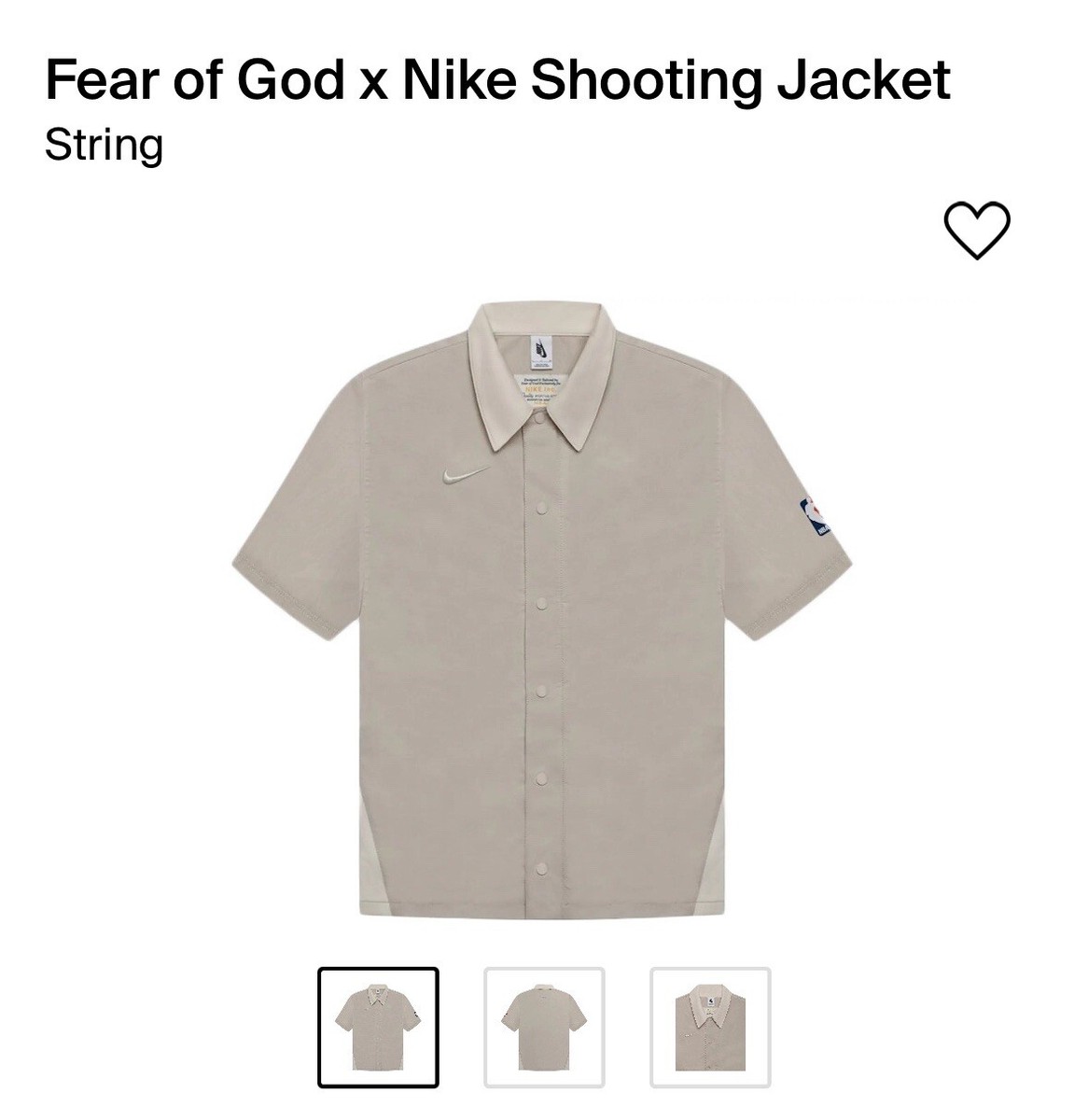 Nike Air x Fear Of God Shooting Jacket Size XL Below Retail | eBay 