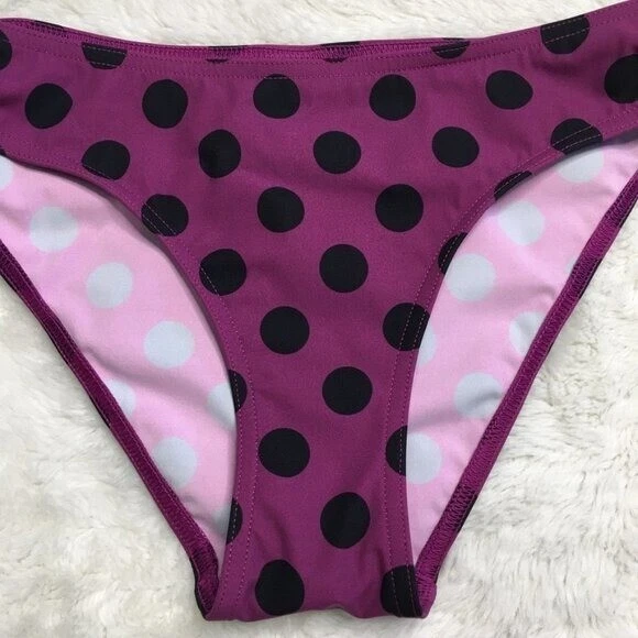 Parte inferior de bikini Zimmerman para mujer púrpura negro estampado de lunares talla 2 (6-8) Foto 2 de 4